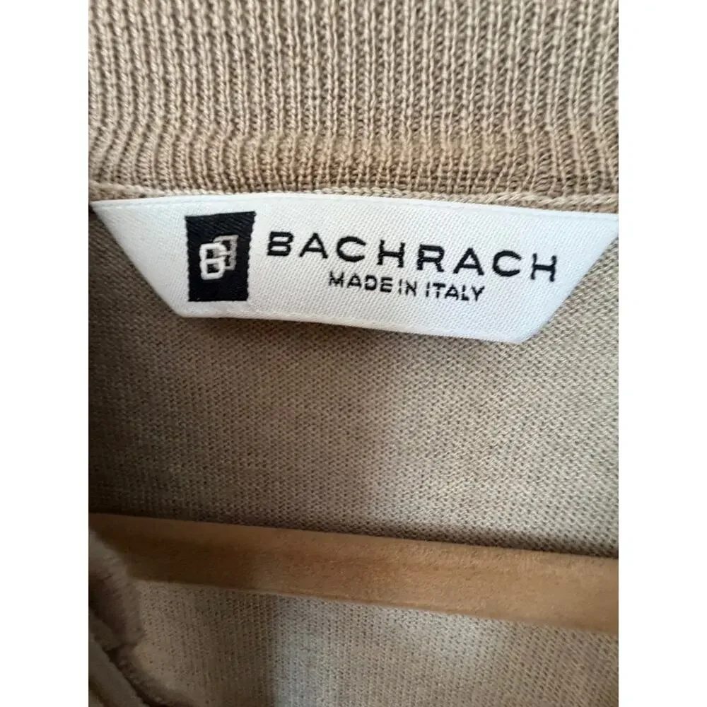 Bachrach 100% Merino Wool Quarter Zip Sweater XL Italian Quiet Luxury Old Money